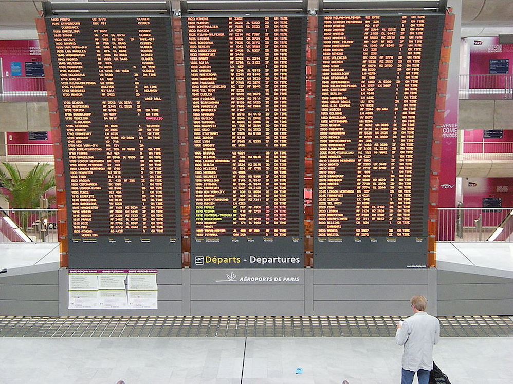 Tableau d'affichage des vols au dépat